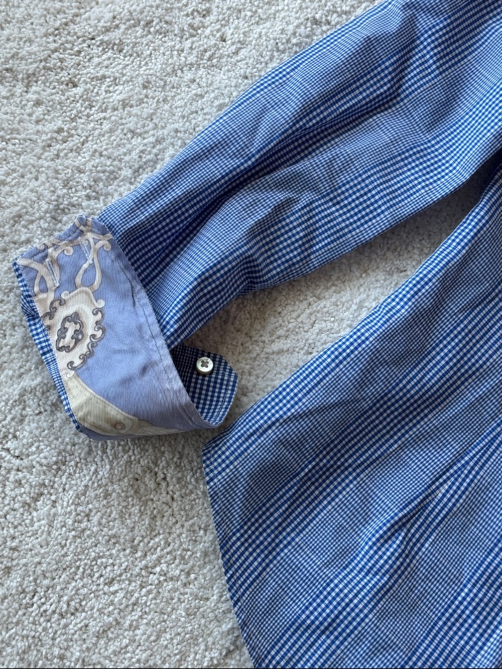 J. McLaughlin Blue Gingham Button Down Shirt - Picture 2 of 7